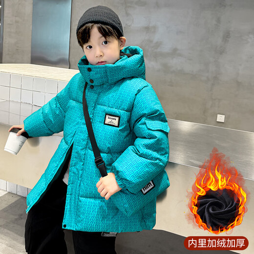迪士尼男童棉衣外套冬装新款儿童装冬季加厚羽绒棉服中大童炸街保暖棉袄 826款字母背包棉衣-绿色 120