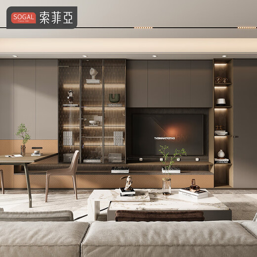 Sophia Wardrobe Bedroom Furniture Integrated Wardrobe Cabinets Swing Door Wardrobe Bedside Table Combination Cloakroom Whole House Customized Customized Gold