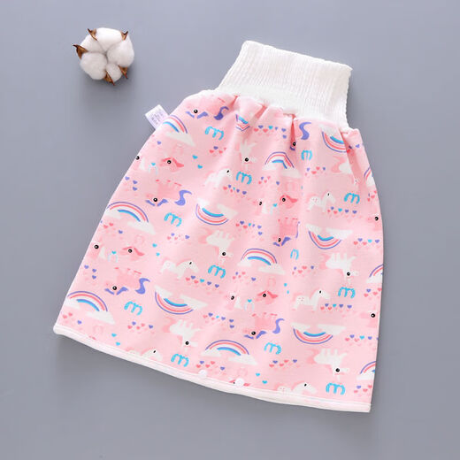 Baogaier baby urinary skirt waterproof leakage-proof diapers training pants baby children's night urine artifact cotton can wash diapers pockets High waist diaper skirt [Green whale] 1 pack m (0-4 years old)