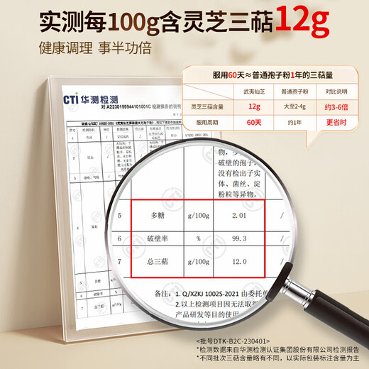 仙芝楼【送礼推荐】四个有机破壁灵芝孢子粉 增强免疫力 营养品 保健品 2盒 120g 【月度量】加强免疫