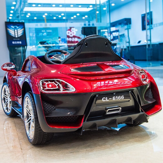 Chilu large children's electric car four-wheel remote control car for boys and girls, baby can sit on a large remote control battery car four-wheel drive - red (sound light + remote control + swing + leather seat)