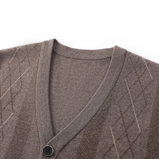 Hengyuanxiang Pure Cardigan Jacquard New Men's Winter plus épais bouton chaud Sweater Cardigan Pull pour hommes Camel L / 175 / 92A