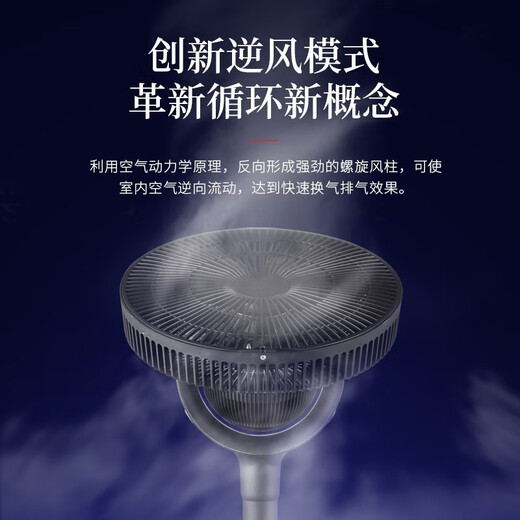 Sezze Japanese air circulation fan electric fan household floor fan smart desk fan DC variable frequency timing desktop fan remote control energy-saving light turbine convection ventilation fan Y-288BK (PLUS)
