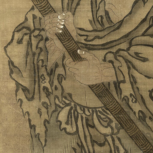 Yuan Yanhui Shide Zi Bild Alte buddhistische Malerei Schriftrolle Literati Replik Antike Gemälde hängen Gemälde Yuan Shakyamuni Gemälde Samantabhadra Bodhisattva 11976 30x65 cm (Sprühen von Malerei