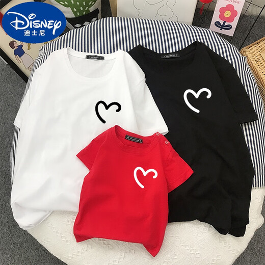 
Disney Street Fried Parent-Child Clothing 2024 New Trendy Family Four T-shirts Mother and Daughter Summer Clothing Fashionable Pure Cotton Short Sleeve T N761: Red 100cm