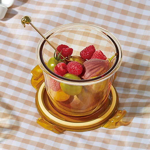 Corning heat-resistant glass lunch box lard can crisper sealed lunch box box can be put into the microwave oven dishwasher 700ml soup box