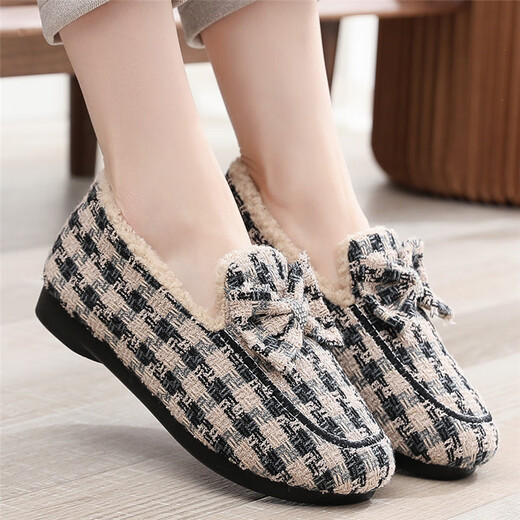 Jingrui Jingrui Wintersamt verdickte alte Peking-Stoffschuhe Winter-Baumwollschuhe Wollschuhe Einfuß warme Bohnenschuhe schwarz 866-171 38