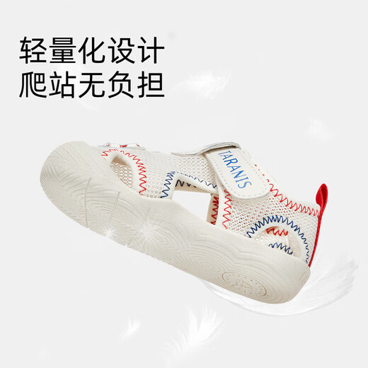 Tylanis summer baby sandals for boys and girls soft sole crawling front shoes white/red/blue size 18
