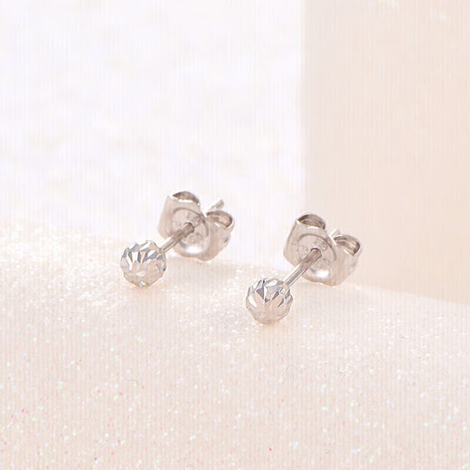 Safir platinum earrings for women pt950 white gold sparkling car flower earrings car flower ball earrings about 0.95 grams