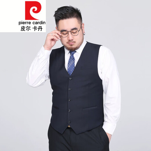 皮尔卡丹（pierre cardin）春秋大码胖人西装马甲男士西.服休闲职业正装韩加大背心马夹针织 浅灰色 3XL