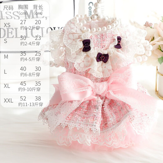 Vierbeiner Blumenhuf, schwere Arbeit handgefertigte Katzenprinzessin Rock Hunde Kleidung Frühlings- und Herbstkleidung, Laufstegpartykleid Welpenkleidung, Haute Couture Lace Blues XL-About 9-10jin [Jin gleich 0,5 kg]