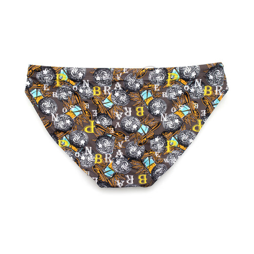 无畏船长（BRAVEPERSON）男士三角系绳游泳裤 咖啡色 S