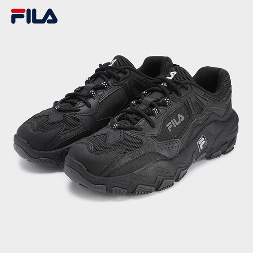 斐乐（FILA）官方掠夺者2男鞋跑步鞋网面鞋老爹鞋运动休闲鞋 黑/锻铁-BF 42