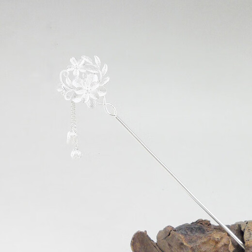 Enchanting Cat 99 sterling silver hairpin, ancient style hairpin with tassels, new Chinese style rocking hairpin, high-end ladies birthday gift, practical for girls, butterfly flower full silver hairpin, free certificate, gift box, 1 piece set