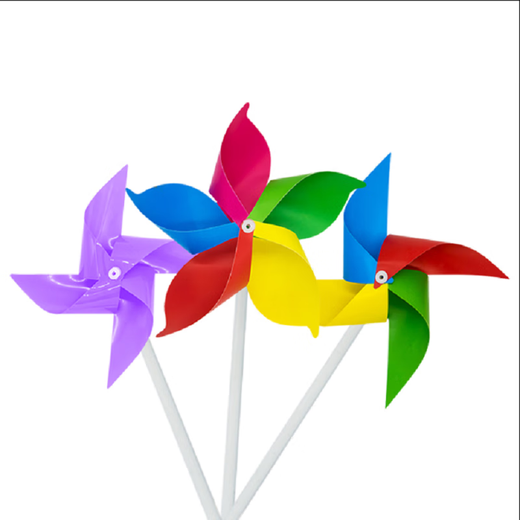 Vinoa small windmill decoration outdoor rotating plastic children's hand-held toys kindergarten one-yuan small gift wholesale 50 four-page hand-held solid color