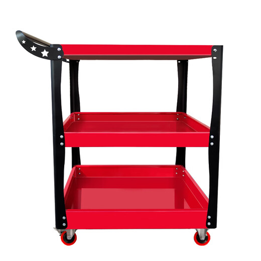 Aoyu heavy tool cart thickened trolley factory auto repair parts storage cart mobile storage rack storage cart workbench 2mm column + 0.9 pallet red four layers + big zero