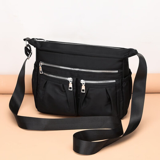 QUEENJOY multi-functional shoulder cross-body bag for women nylon Oxford cloth large capacity middle-aged women's bag mother bag mommy bag red