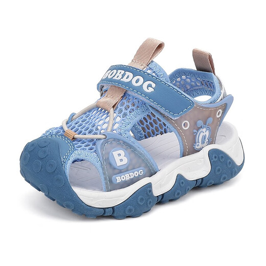 BOBDOG boys' sandals summer new Baotou children's sandals for medium and large children soft-soled baby beach shoes Moonlight Blue/Azure-22075 22 Suitable for feet 13.5cm long