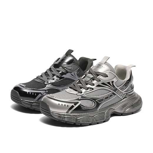
Belle cool casual shoes men's new thick-soled outdoor sports style dad shoes A1504AM4 black 41 (255mm)