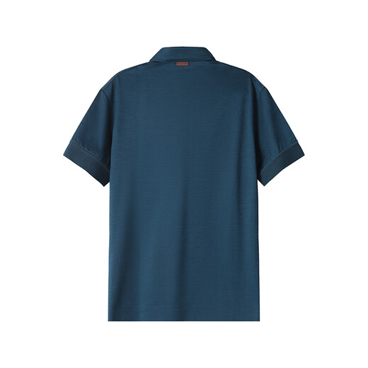 杰尼亚（Zegna）男士棉质薄款商务休闲短袖POLO衫男装父亲节礼物男 UB350A5 B723 T07 藏青蓝色 46 /s