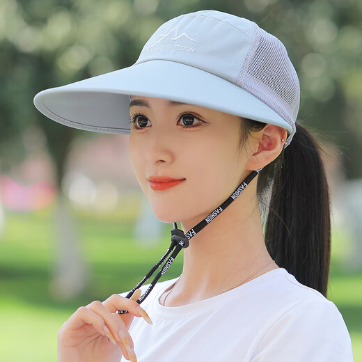 Large brim sun hat women's summer sun hat cycling windproof thin breathable face covering sun hat travel cool hat beige color adjustable