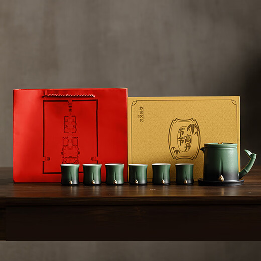 The culture of the Forbidden City is rising day by day. Tea set, high-end tea set, teacup, Forbidden City cultural and creative gifts, birthday gift, gift box (set of 9)