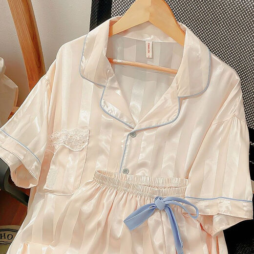 Meidai trifft Bingsi Pyjamas für Frauen im Sommer Neue einfache Ins-Stil hochwertige Studenten kurzärmelige Sommerhaus