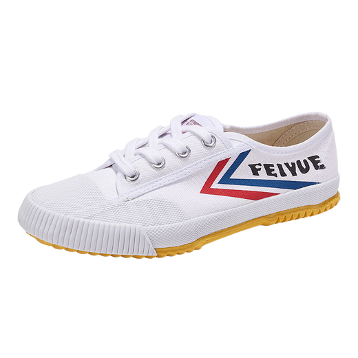 Feiyue official canvas shoes men's shoes summer breathable women's shoes Shaolin soul track and field jogging shoes couple casual sports shoes men classic white red blue 40 one size larger