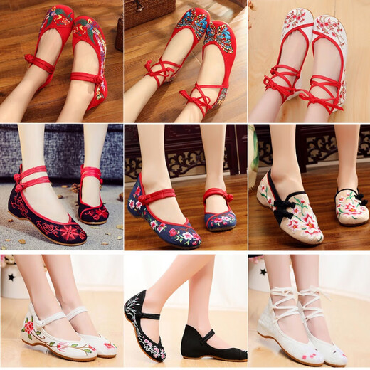 Zapatos de mujer de estilo chino BCOK zapatos de tela para mujeres viejos Beijing zapatos bordados de estilo nacional