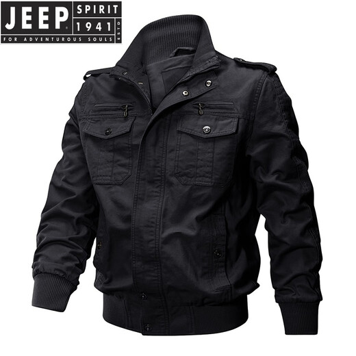 Jeep Spirit Chaqueta piloto alemana de los hombres Jaqueta para hombres de la Segunda Guerra Mundial de los Estados Unidos Jaqueta táctica táctica 9903 Ejército Verde delgado Modelo 3xl 165-180Jin [Jin equivale a 0.5 kg] sugerencias