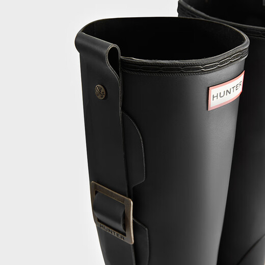 
HUNTER British classic Wellington high boots buckle rain boots outdoor snow waterproof and non-slip women's shoes long boots black/BLK 38