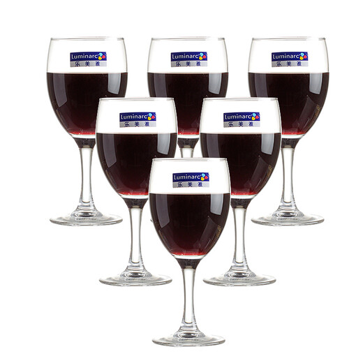 Lemeiya tall red wine glass lead-free crystal glass goblet wine glass red wine set elegant 190ml (pack of 6
