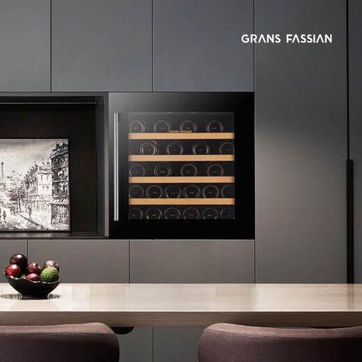 GRANS FASSIAN built-in red wine cabinet wine white wine tea thermostatic cabinet refrigerated cabinet compressor home living room dining room office air-cooled frost-free cabinet wall cabinet 36 bottles air-cooled built-in JCF-92, 92L