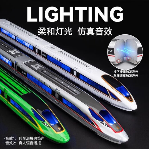 [Oficial] ALEA DE ALEA CONTROLADA REMOTA FUCHA FUXING ALTA VECHA SIMULACIÓN DEL MODELO DE LA ARMUNACIÓN AGRESA DE CONTROL DE TOY CABÍA Versión de control remoto eléctrico-Aleación Rail de alta velocidad-Versión de batería recargable plateada + Cargador USB + Tornillo