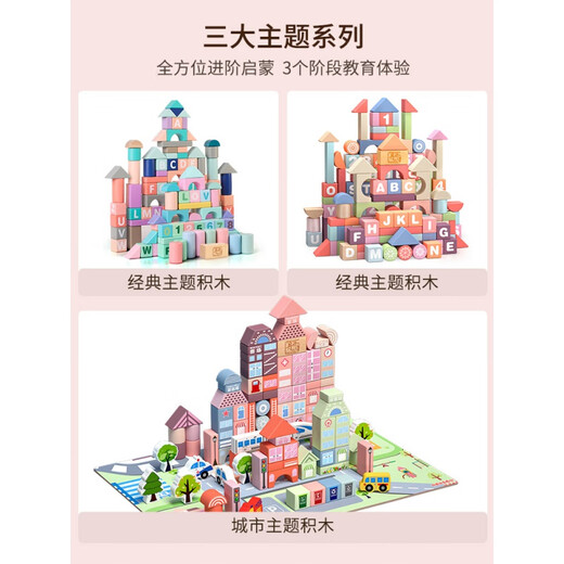 
Beizhi Deer Infant Children's Building Blocks Wood Large Grain Assembly Toys Layered Baby Puzzle 1-2 Years Old 3 Girls Table 6 Cognitive B (81 Building Blocks + 30 Digital Letters Enterprise