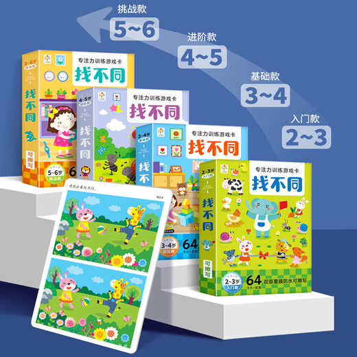 Baby findet unterschiedliche Konzentrationstrainingskarten 2-3-4-5-6 Jahre alte Kindergarten Kinder Spaß Puzzle Finden Bücher Fokusbücher Kinder drei bis sechs Jahre alte Puzzle-Spielbücher Karten 3-6 Jahre alte Aufmerksamkeit Praxis Kindergarten mittlere und Seniorklasse potenzielle Entwicklung Picture Book Thinkic Logic Spielzeug. Finden Sie unterschiedliche Spaß 2-3 Jahre alt. Beschreibbar