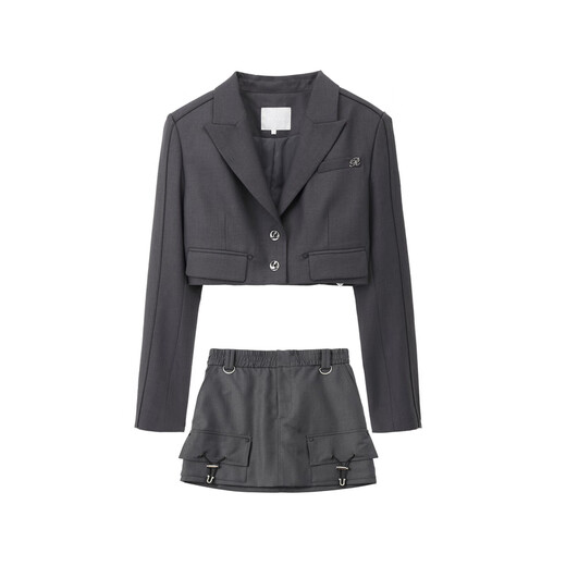 RE VAN Rui Fan New Designer Commuting Style Suit Skirt Set RM12403247 Dark Gray S 36