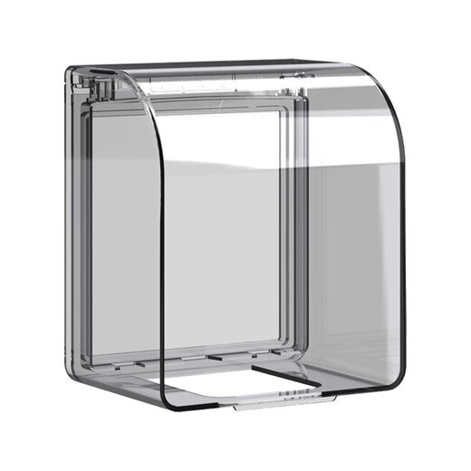 International Electrician Type 86 Self-adhesive Heightened and Larger Socket Waterproof Cover Splash-proof Box Smart Toilet Socket Waterproof Box Protective Cover Cover Type 86 Heightened and Waterproof Box Black and Transparent