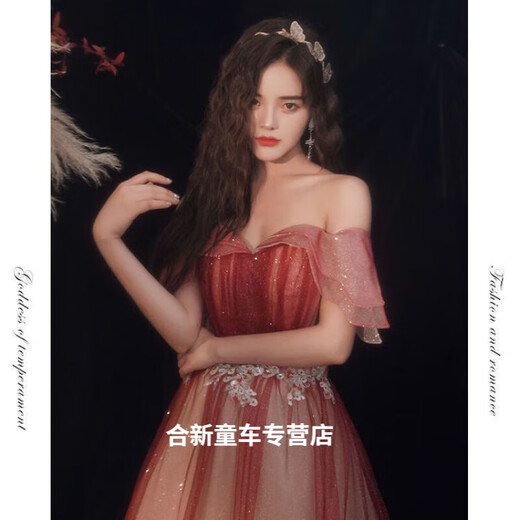 崎腊礼服女宴会晚礼服高档小个子高级新款连衣裙轻奢高端裙长款优雅气 图片色 S