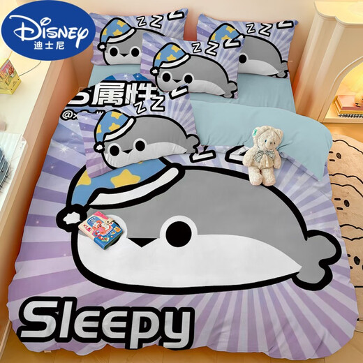 Disney (Disney) Funny Sakaban Turtle Expression Anime-Bettbettblätter und Quilt Set Cotton Vier-teilige Kinderstudentin Einzelbettwäsche 10 Agik693 220*240 Quilt Set
