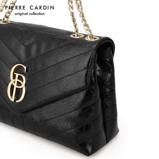 Pierre Cardin Bag (Pierre Cardin) Fashion Sac à bandoulière polyvalent pour les femmes Business Casual Capine Cow Hide Hands pour petite amie Black
