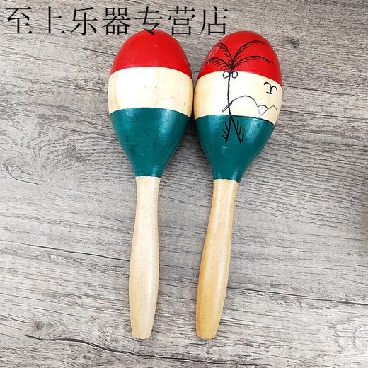 
Large wooden sand hammer Orff musical instruments Children's percussion instruments Kindergarten early education teaching aids Music Sand Ball Primary School Large sun flower blue sand hammer one length 24 cm solid wood