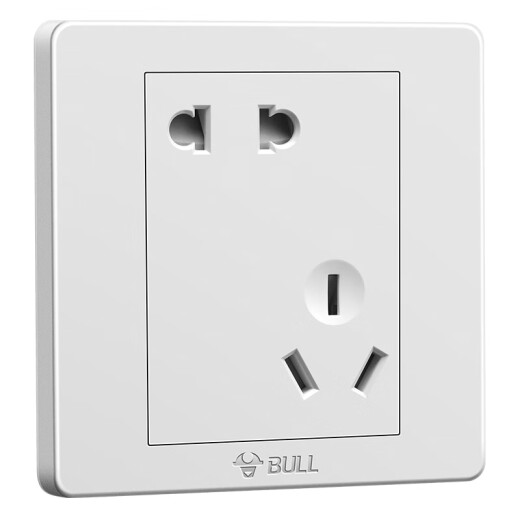Bull switch socket G07 series 10A oblique five-hole socket G07Z223A ivory white concealed installation