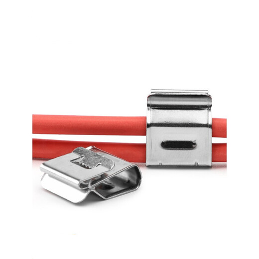 KOXO photovoltaic cable clip cable buckle 4 flat 2-wire Australian style cable clip assembly buckle stainless steel photovoltaic panel cable clip 100 pieces
