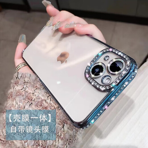 Captain Hook suitable for iPhone 13 mobile phone case with built-in lens film iphone13 promax protective cover lens all-inclusive transparent ultra-thin silicone anti-fall high-end female model light luxury Apple 13 [rose gold-with lens film] with tempered film