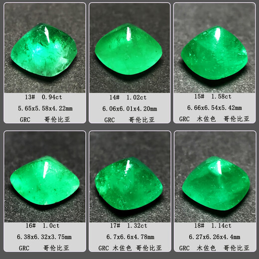 Blue Peace 10 Colombian Sugar Tower Emerald 18K Gold Ring Muzo Emerald 18K Gold Female Inlaid Ring Pendant 1.43 carats 10#