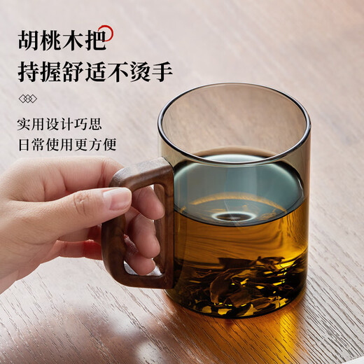 Niye water cup glass cup mug tea cup personal high-end home office drinking cup lead-free glass cup