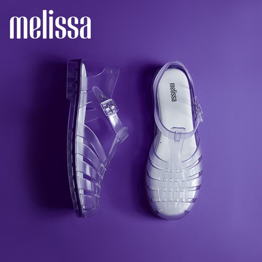 Melissa（梅丽莎）新款时尚编织女士简约通勤果冻罗马凉鞋32408 混闪水晶色（13576） 37