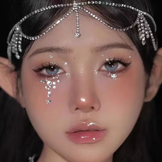 Muyu children's stage makeup face accessories concert face stickers diamond broken diamond eye makeup bright diamond tear diamond face sticker rhinestone pearls 165 pieces each
