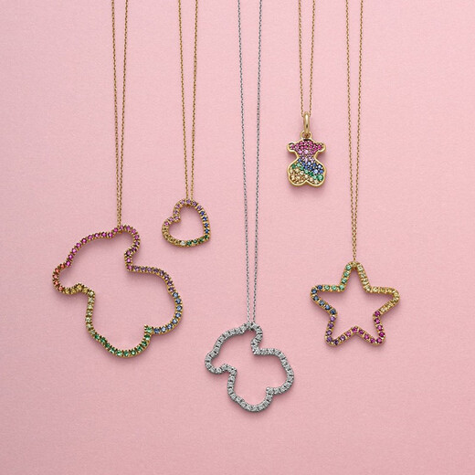 TOUS Taosi Bear White Hollow Diamond Bear Necklace Birthday Gift Female Couple Gift White 612534220